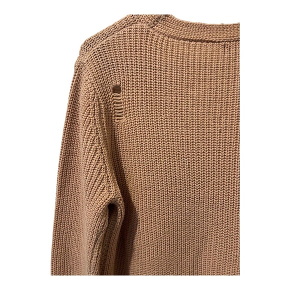 Distressed Ambiance Apparel Mauve Crocheted Long Sleeve Sweater Size M NWOT - Picture 6 of 8